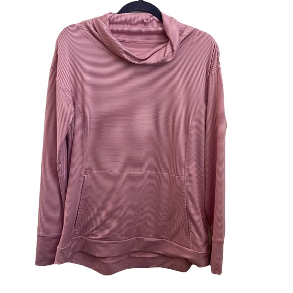 Danskin Pink Striped Pullover Activewear- L - Picture 1 of 8